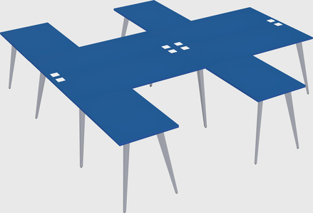 Shared l-shaped office desk system