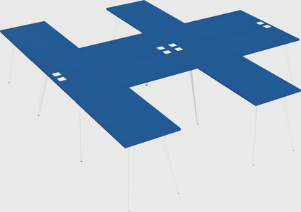 Shared l-shaped office desk system