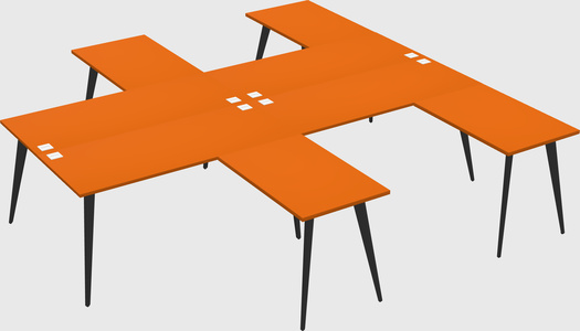 Shared l-shaped office desk system