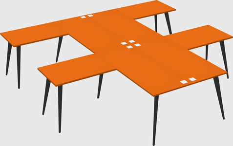 Shared l-shaped office desk system
