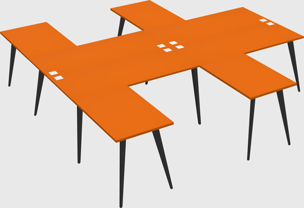 Shared l-shaped office desk system