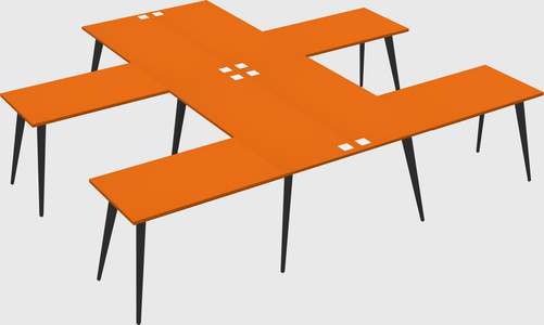 Shared l-shaped office desk system