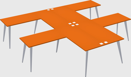 Shared l-shaped office desk system