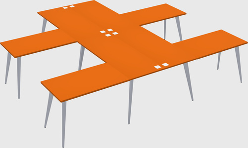 Shared l-shaped office desk system
