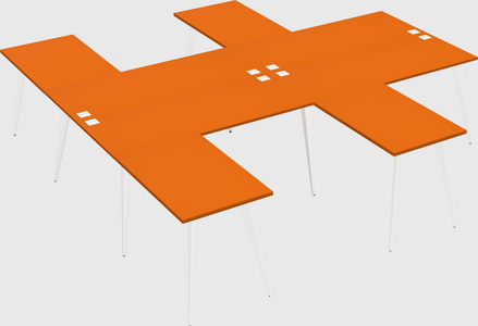 Shared l-shaped office desk system