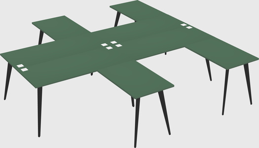 Shared l-shaped office desk system