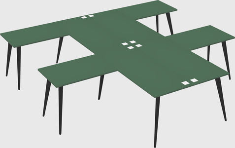 Shared l-shaped office desk system
