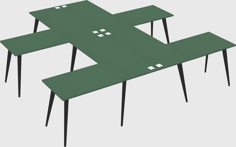 Shared l-shaped office desk system