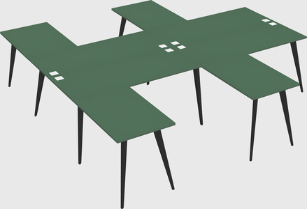 Shared l-shaped office desk system