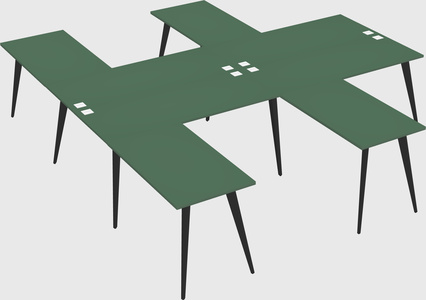 Shared l-shaped office desk system