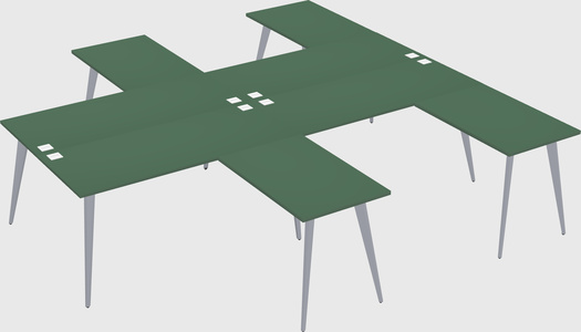 Shared l-shaped office desk system