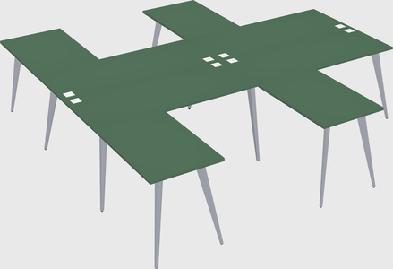 Shared l-shaped office desk system