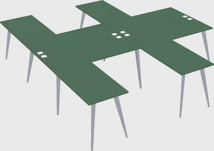 Shared l-shaped office desk system