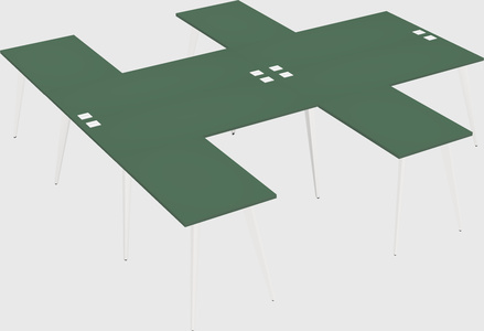 Shared l-shaped office desk system