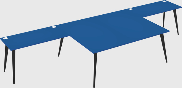 Shared l-shaped office desk system