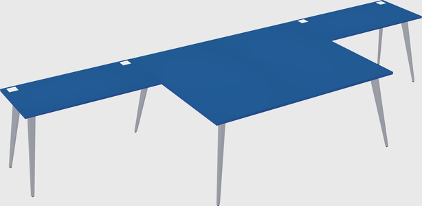 Shared l-shaped office desk system