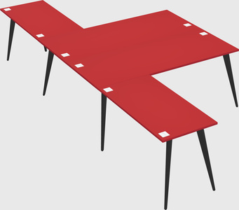Shared l-shaped office desk system