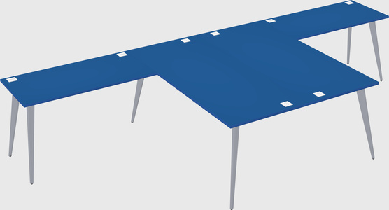 Shared l-shaped office desk system