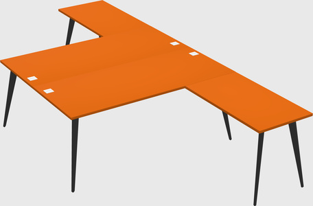 Shared l-shaped office desk system