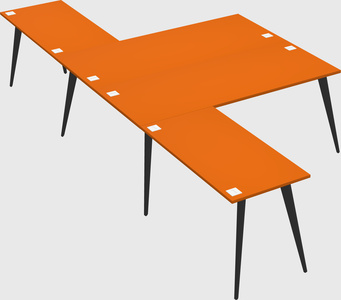 Shared l-shaped office desk system