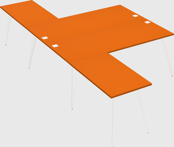 Shared l-shaped office desk system