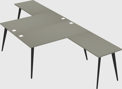Shared l-shaped office desk system