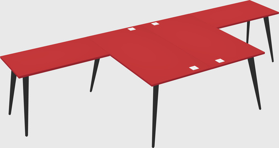 Shared l-shaped office desk system