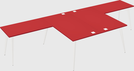 Shared l-shaped office desk system