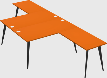 Shared l-shaped office desk system