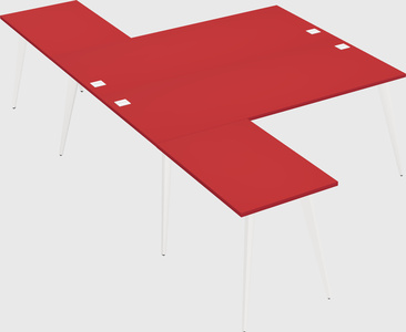 Shared l-shaped office desk system