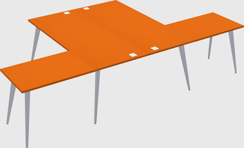 Shared l-shaped office desk system