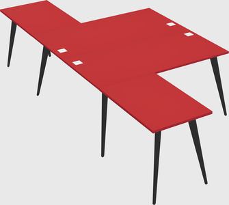 Shared l-shaped office desk system