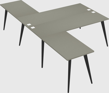 Shared l-shaped office desk system