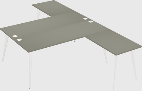 Shared l-shaped office desk system