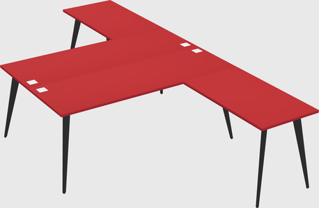 Shared l-shaped office desk system