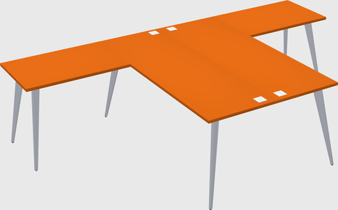 Shared l-shaped office desk system