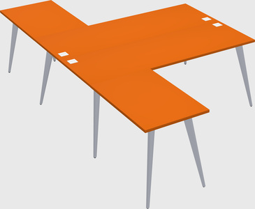 Shared l-shaped office desk system