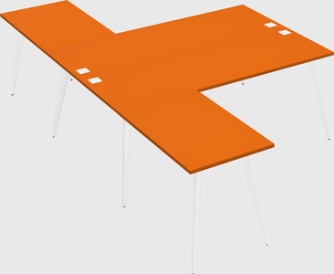 Shared l-shaped office desk system