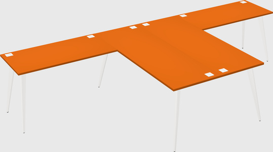 Shared l-shaped office desk system