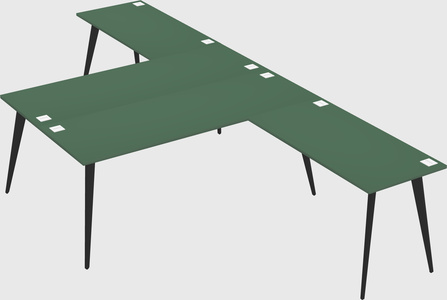 Shared l-shaped office desk system