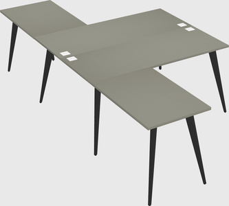 Shared l-shaped office desk system