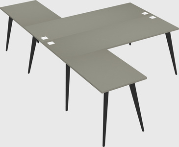 Shared l-shaped office desk system