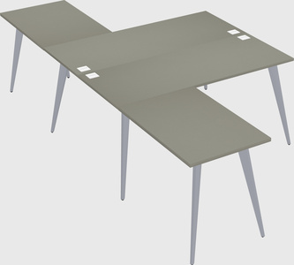 Shared l-shaped office desk system