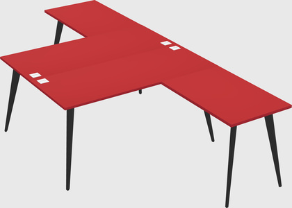 Shared l-shaped office desk system
