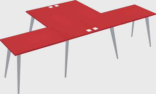 Shared l-shaped office desk system