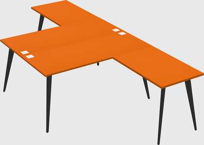 Shared l-shaped office desk system