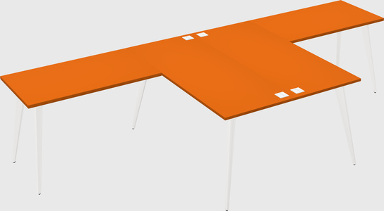 Shared l-shaped office desk system