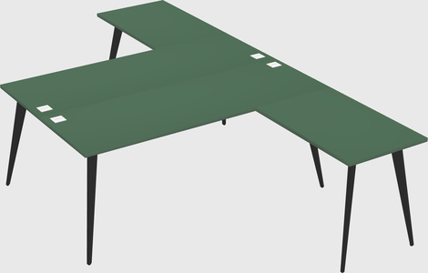 Shared l-shaped office desk system