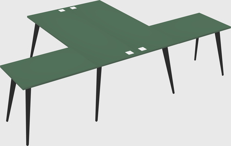 Shared l-shaped office desk system