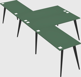 Shared l-shaped office desk system